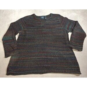 Crazy Horse Size 2 Multicolor Striped V Neck Sweater XXL